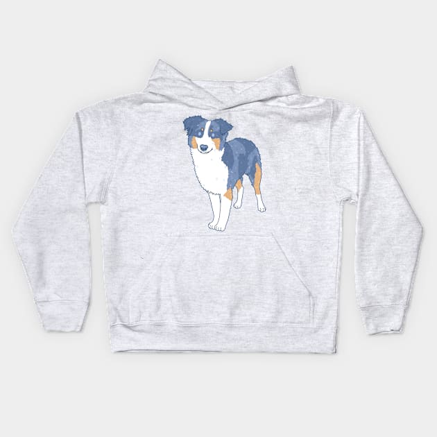 Blue Merle Aussie Kids Hoodie by Csieben